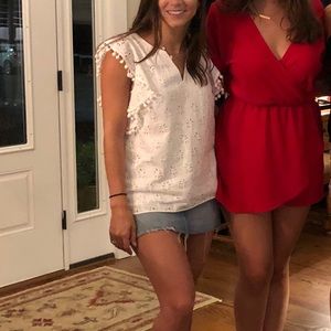 Lily Pulitzer Palm and Pom Blouse size XS